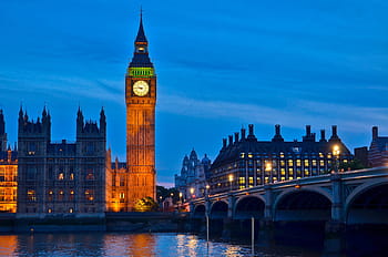 architecture, building, infrastructure, blue, sky, big ben, clock, time ...