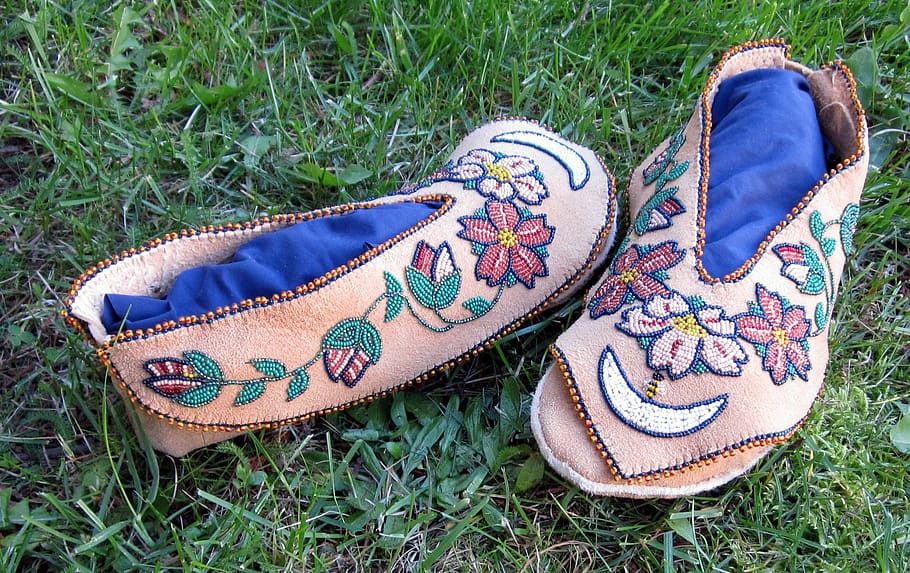 moccasins, traditional, culture, native, clothing, leather, north, indigenous, tribal, shoes