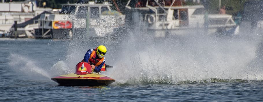 water sports, motor boat race, sport, racing, motorsport, racing boat, race, berlin, powerboat, grünau