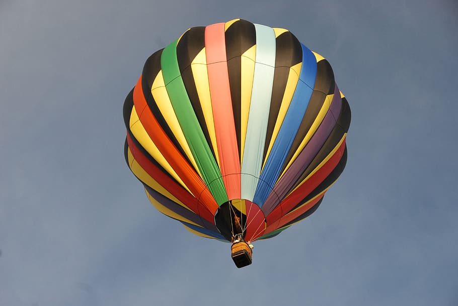 hot, air, balloon, foley, alabama, 2007, adventure, multi colored, transportation, mid-air