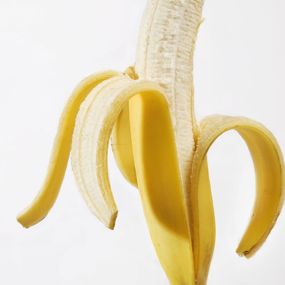 plátano maduro pelado, plátano, comer, fruta, comida, saludable, dulce, vitaminas, amarillo, apetitoso