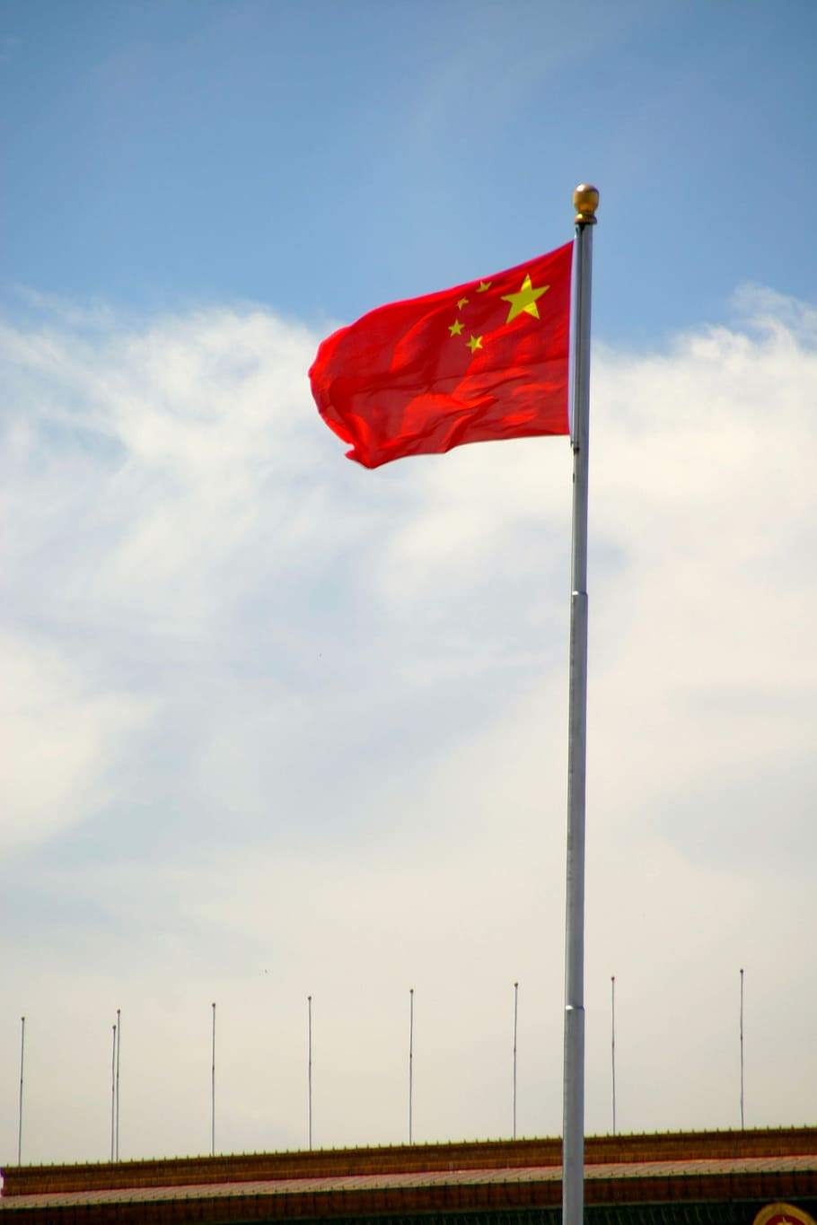 Rojo, bandera, socialismo, asta de bandera, aleteo, golpe, china, banderas, patriotismo, viento