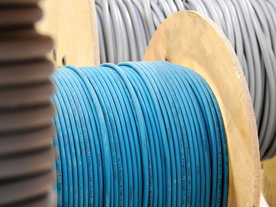 blue, cable spool, gray, Lines, Cable Drum, Current, cable, power line, energy, electricity