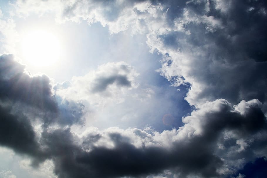 cloud, sky, sun, sun light, miracle, beautiful, dark, bright, cloud - sky, cloudscape