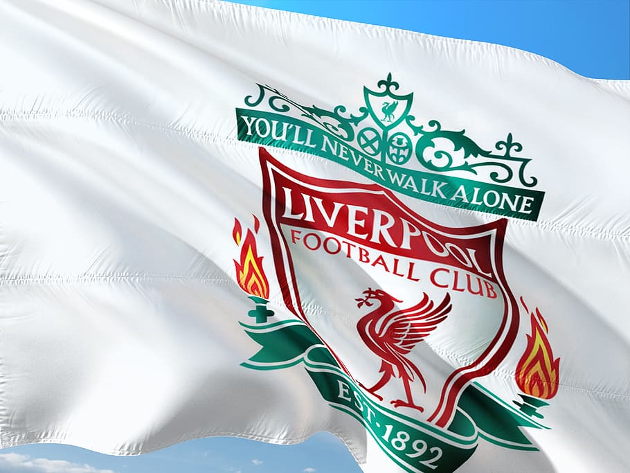 bandera del club de fútbol de liverpool, fútbol, ​​fútbol, ​​europa, uefa, liga de campeones, liverpool fc, texto, naturaleza, bandera