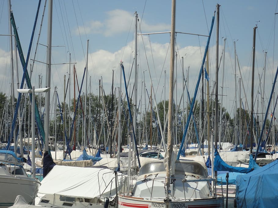Marina, Sail, Masts, Lake Constance, sail masts, meersburg, port, ships, boats harbor, nautical Vessel