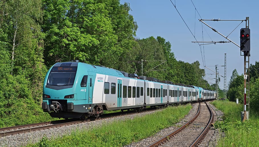 euro rail, electrical multiple unit, turquoise, new, new color concept, stadler, flirt3, br1429, br 1429, regional train