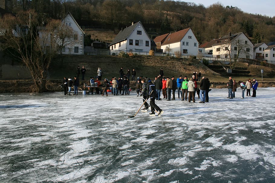Ice, Winter, River, Frozen, Skate, Cold, lahn, geilnau, sunshine, mood
