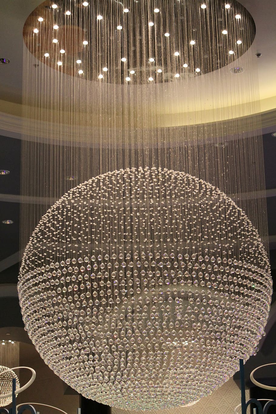 crystal, ball, glass ball, sparkle, sphere, globe, suspended, light, shiny, indoors