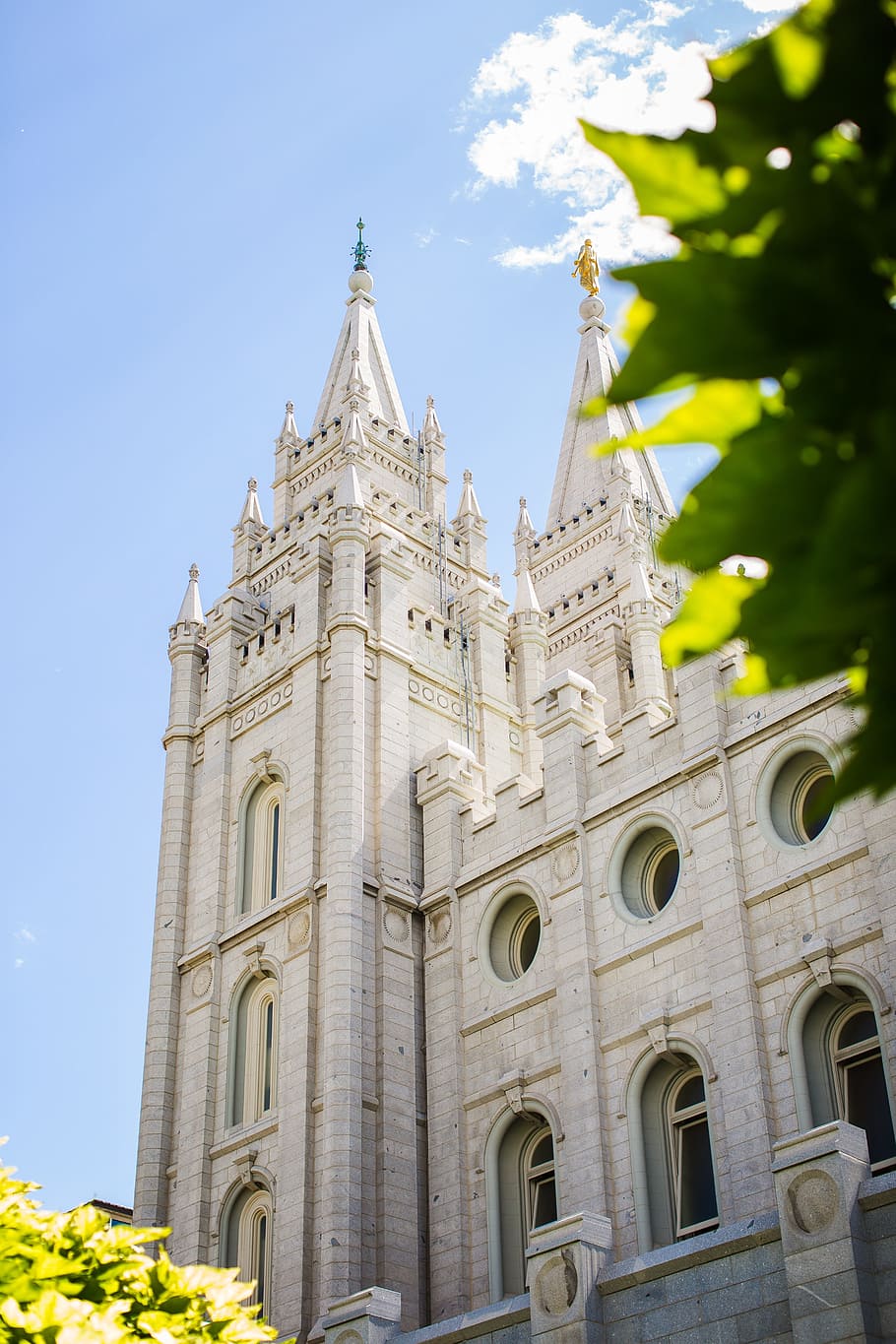 white cathedral, temple, lds, salt lake city, holy, church, building, architecture, religion, mormon