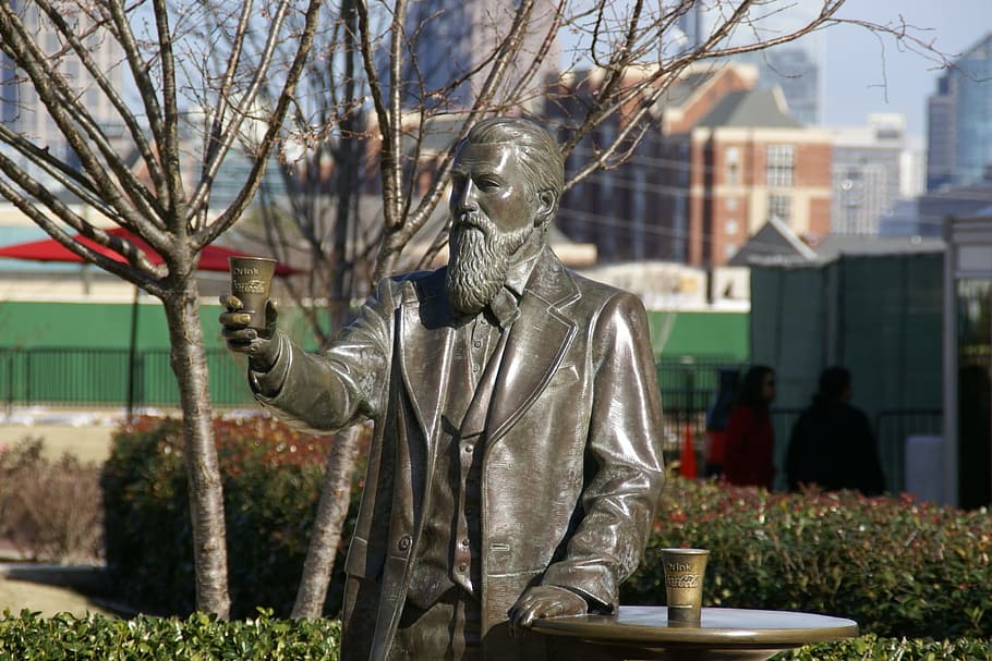 John Pemberton, Statue, Atlanta, Georgia, atlanta, georgia, sculpture, monument, person, outdoors, tree