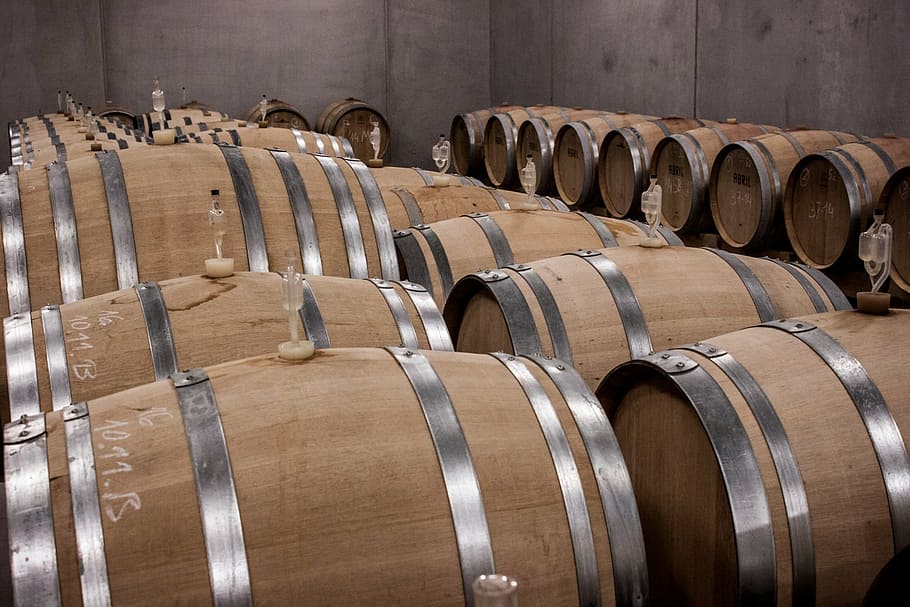 pile, wine barrels, wine, barrel, wine barrel, barrels, wooden barrels, keller, red wine, cellar