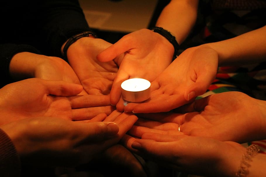 friendship, support, light, candle, cohesion, group dynamics, community, human hand, human body part, hand