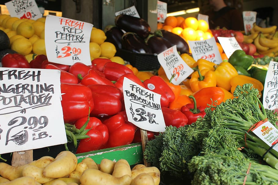 market, vegetables, shop, food, produce, harvest, food and drink, price tag, vegetable, healthy eating