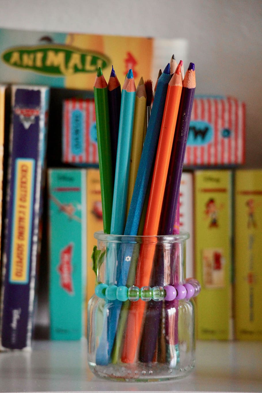 pencils, children, pastels, childhood, colors, map, fantasia, drawing, game, books
