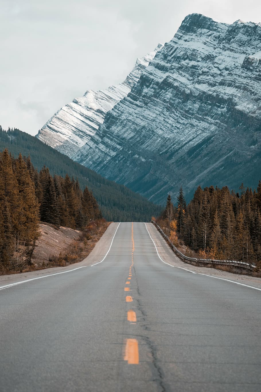Empty Road Within Mountain Range Daytime Nature Highway Travel