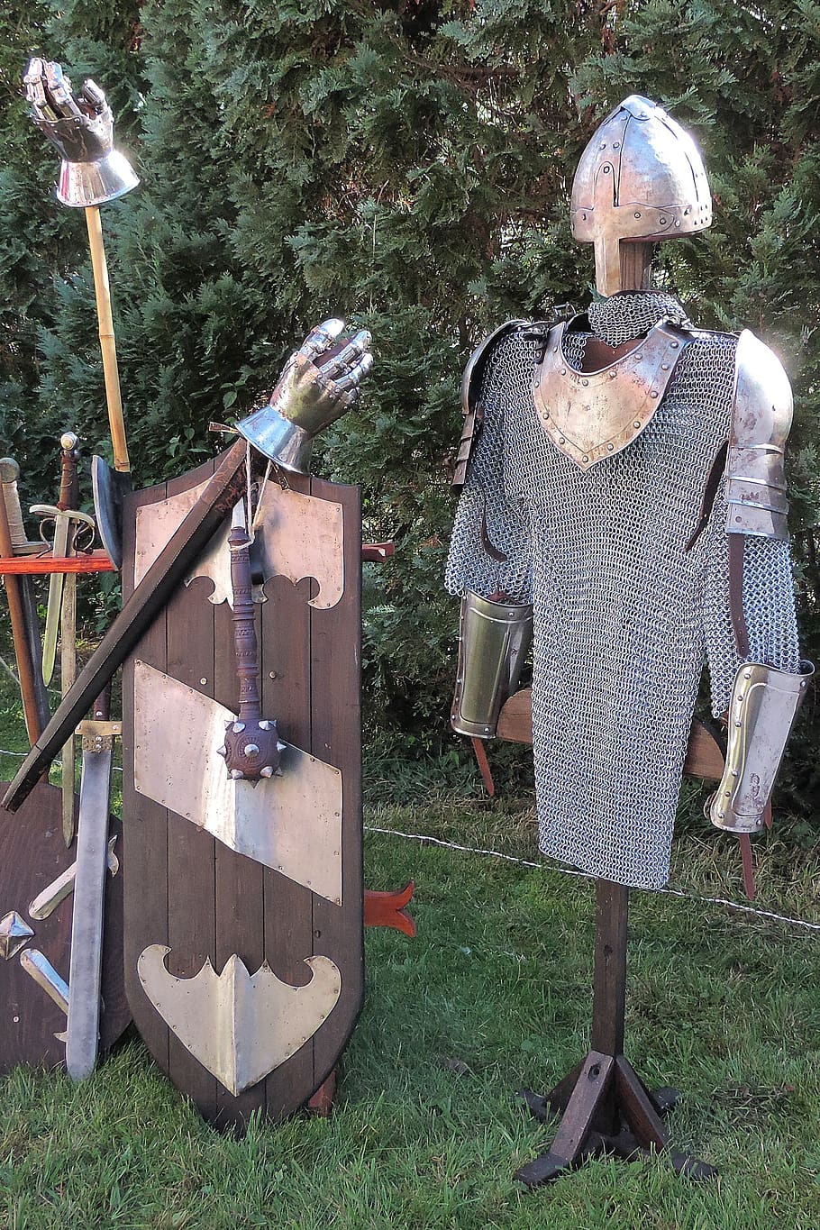 baju besi, ksatria, ritterruestung, helm, abad pertengahan, logam, harnisch, menanam, wanita, orang sungguhan