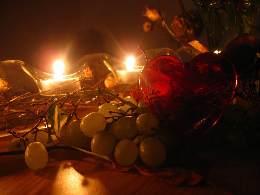 anggur, jantung, cinta, hari Valentine, kartu ucapan, romantis, kayu, loyalitas, kelembutan, merah