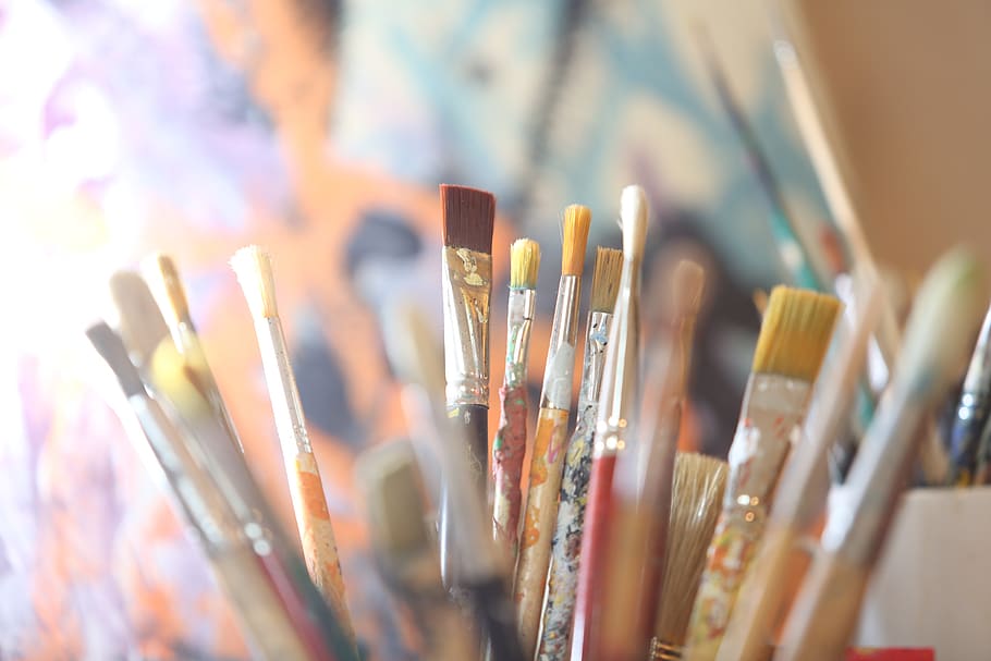 pelukis, sikat, seni, lukisan, cat, warna, seniman, Palet warna, seri, kreativitas