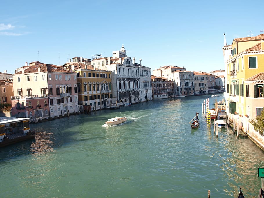 Venesia, Italia, Venetia, Kanal, Air, arsitektur, kaki langit, kota, lanskap kota, bangunan