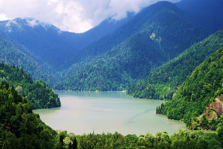 Naturaleza, lago, Cáucaso, montañas, el Cáucaso, altai, paisaje, naturaleza rusa, verano, nubes