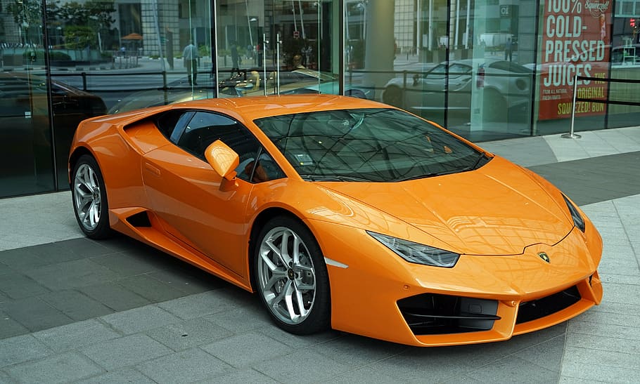 orange, lamborghini huracan coupe, lamborghini, sports car, luxury car, automobile, elegant, luxury, expensive, car