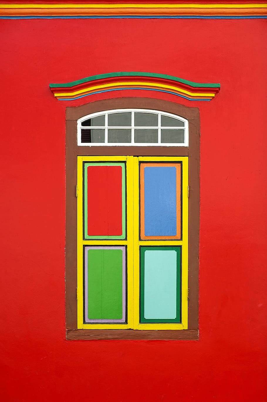 red, wall, window, architecture, built structure, wall - building ...