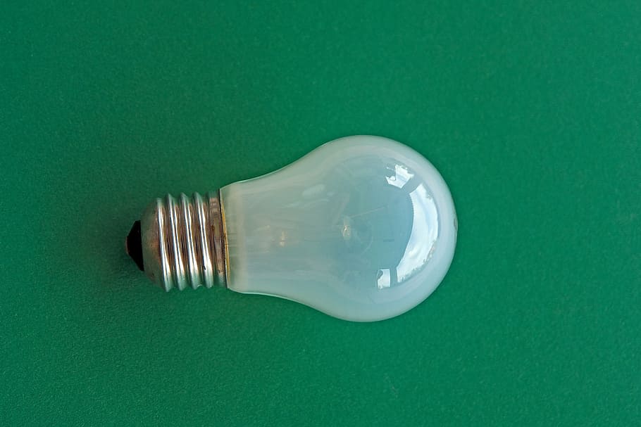 claro, luz de bulbo de halogênio, verde, superfície, bulbo, objeto, luz, idéia, inspiração, lâmpada