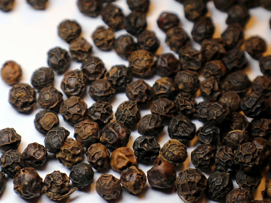pepper, peppercorns, black, dried, sharp, spice, close, indoors, large group of objects, food and drink