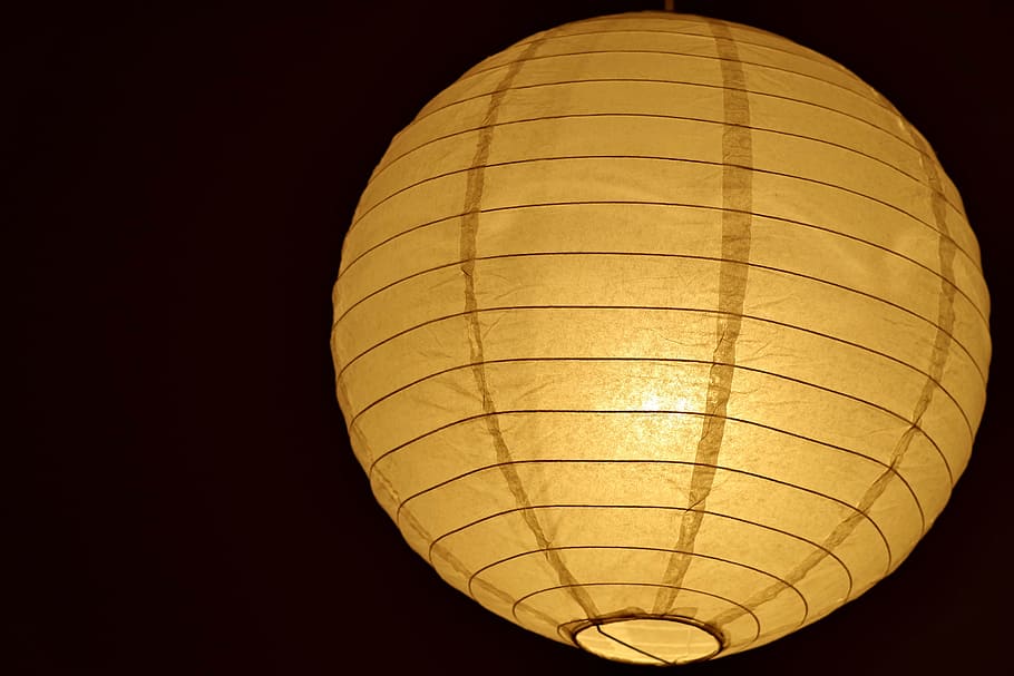 lantern, replacement lamp, sphere, light, mood, decoration, paper, house, evening, lighting equipment