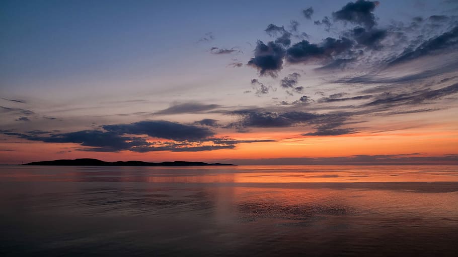 baltic sunset, skies, Baltic, Sunset, Russia, baltic sea, clouds, photos, public domain, sea