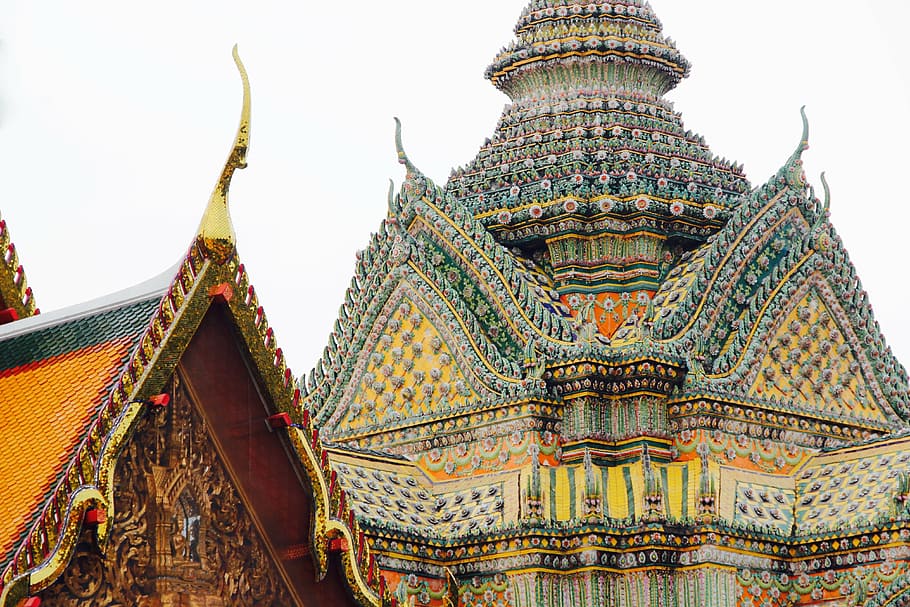 temple, roof, pagoda, architecture, palace, buddhism, southeast, thai, bangkok, thailand