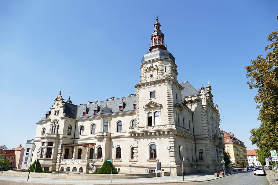 Merseburg, Sajonia-Anhalt, centro histórico, históricamente, edificio, ayuntamiento, torre, Exterior del edificio, arquitectura, estructura construida