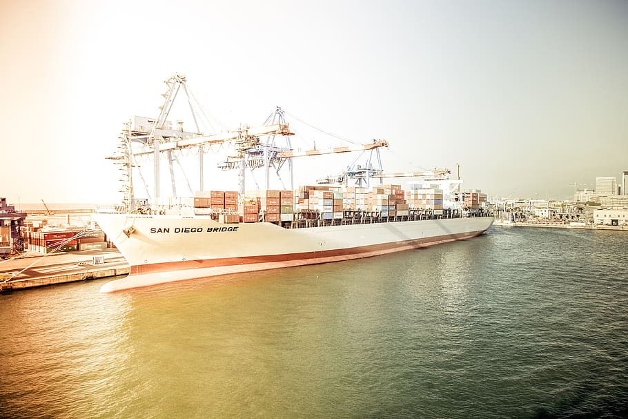 port, container ship, container, terminal, freighter, cargo, marketing hub, container bridge cargo, shipping, maritime