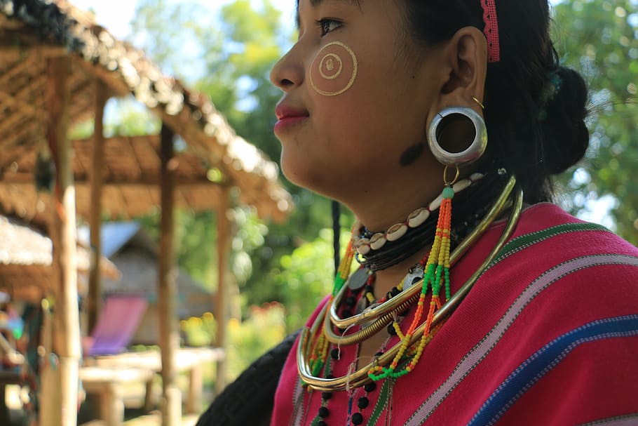 thailand, asia, culture, village, portrait, hill, women, hilltribe, traditionally, jewelery