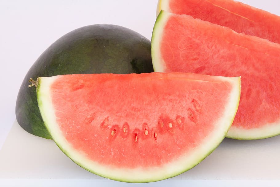 irisan semangka, semangka, melon, berair, buah, makanan, lezat, makan, sehat, bubur