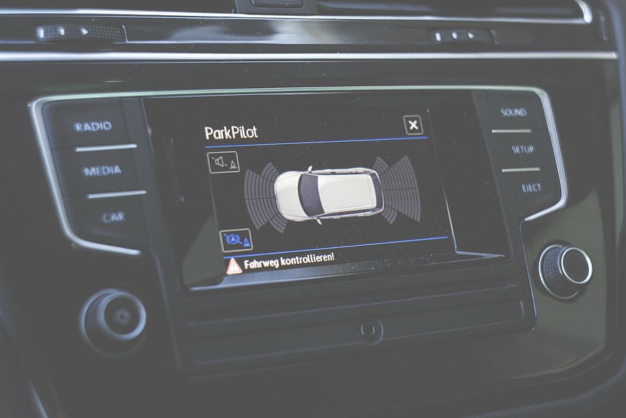 foto de close-up, preto, pilha central, aparelho de som estéreo, carro, automóvel, veículo, viagem, estrada, desfoque