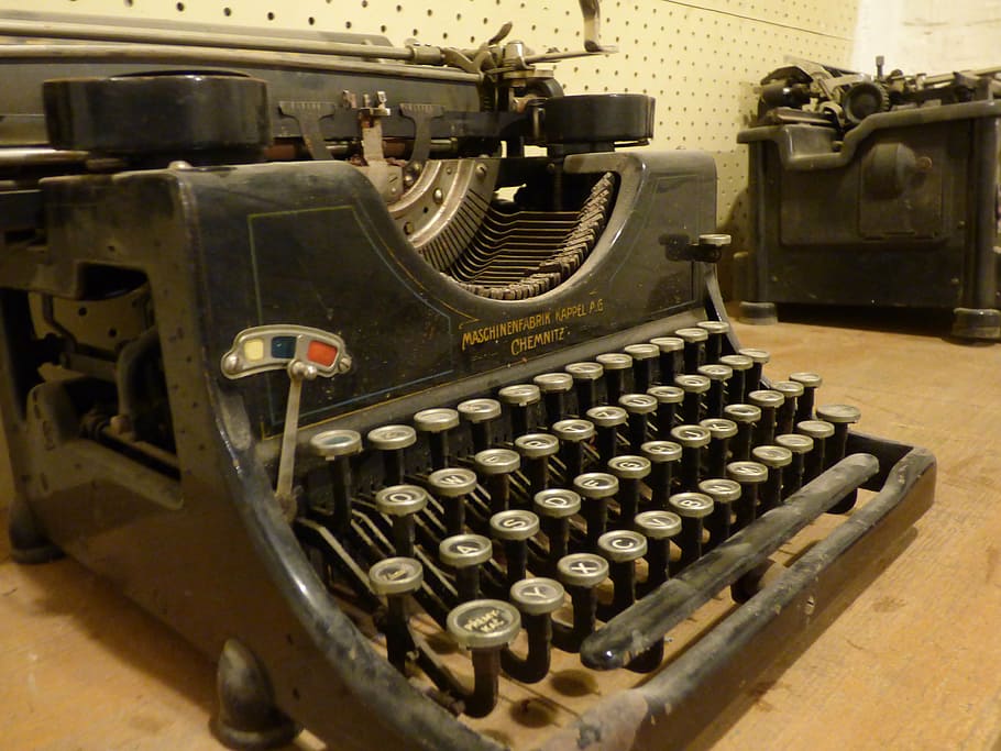 machine, print, keys, font, typewriter, paper, letters, to write, document, letter