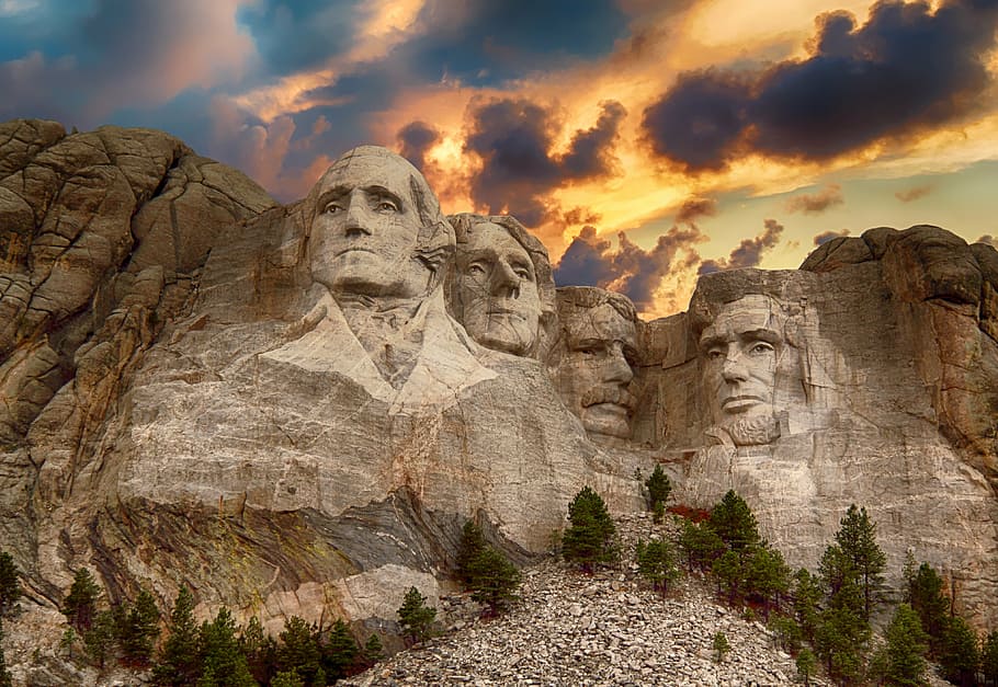 monte, rushmore, sur, dakota, monte rushmore, monumento, américa, presidente, washington, escultura