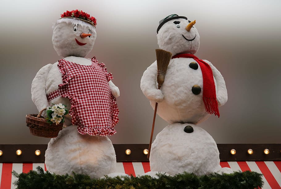 snowmen, nuremberg, kids christmas, figures, christmas market, representation, human representation, christmas, tree, celebration