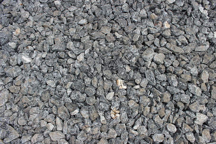 gray gravel lot, rock, ground, pattern, stone, natural, texture, material, rough, surface