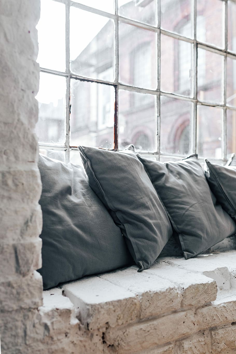 grey, white, pillows, Collection, relax, sleep, rest, bed, cushions, bedding