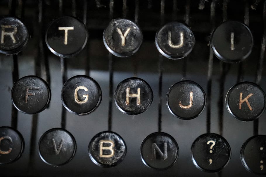 máquina de escribir, tecla, teclado, vintage, nostalgia, escribir, llaves, letras, equipo, viejo