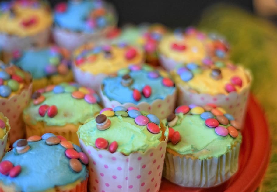 cupcake, muffin, cake, candy, tart, cake decorations, cream, mascarpone, topping, bake