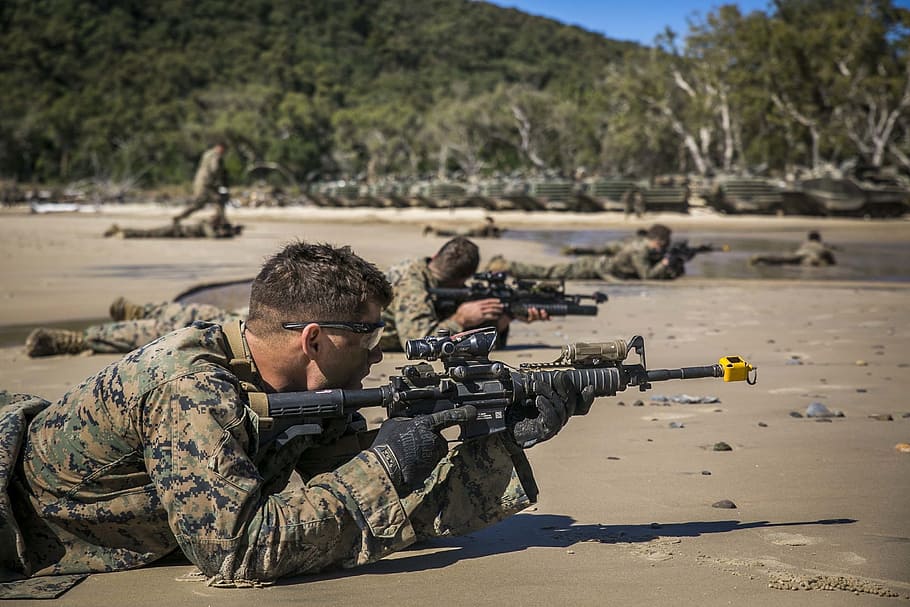 usmc, united states marine corps, marines, landing, amphibious assault, military, government, armed forces, gun, weapon