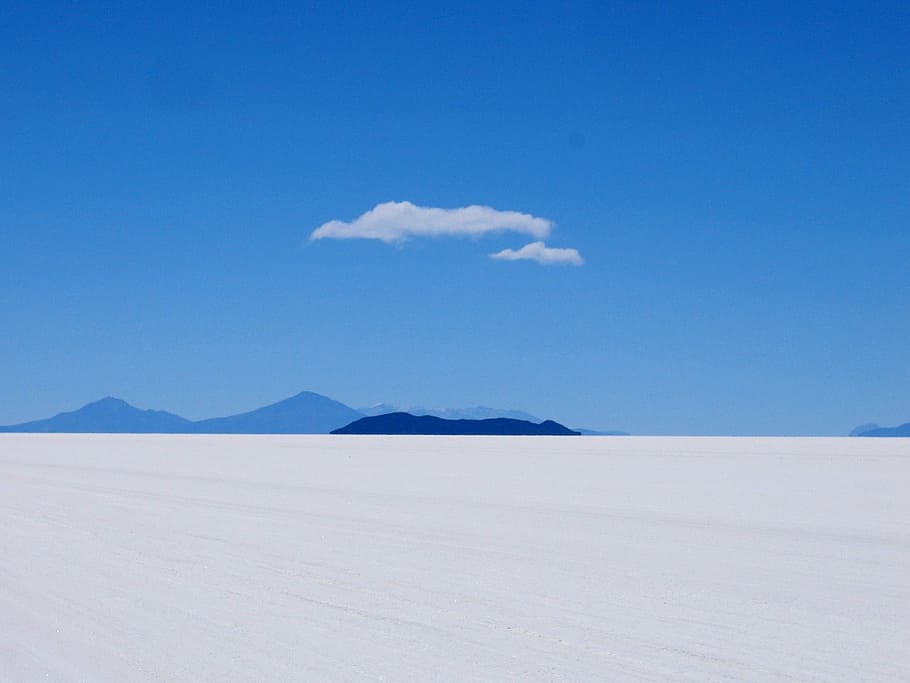 cloud on sky, Bolivia, Salt Flat, America, Altiplano, andes, landscape, salt, uyuni, blue