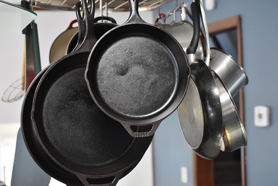 cast iron, kitchen, pan, breakfast, pots, skillet, food, cooking, delicious, indoors