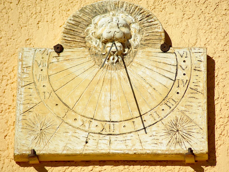 relógio de sol, tempo, sol, artesanato, pierre, arte e artesanato, característica de construção de parede, ninguém, criatividade, representação