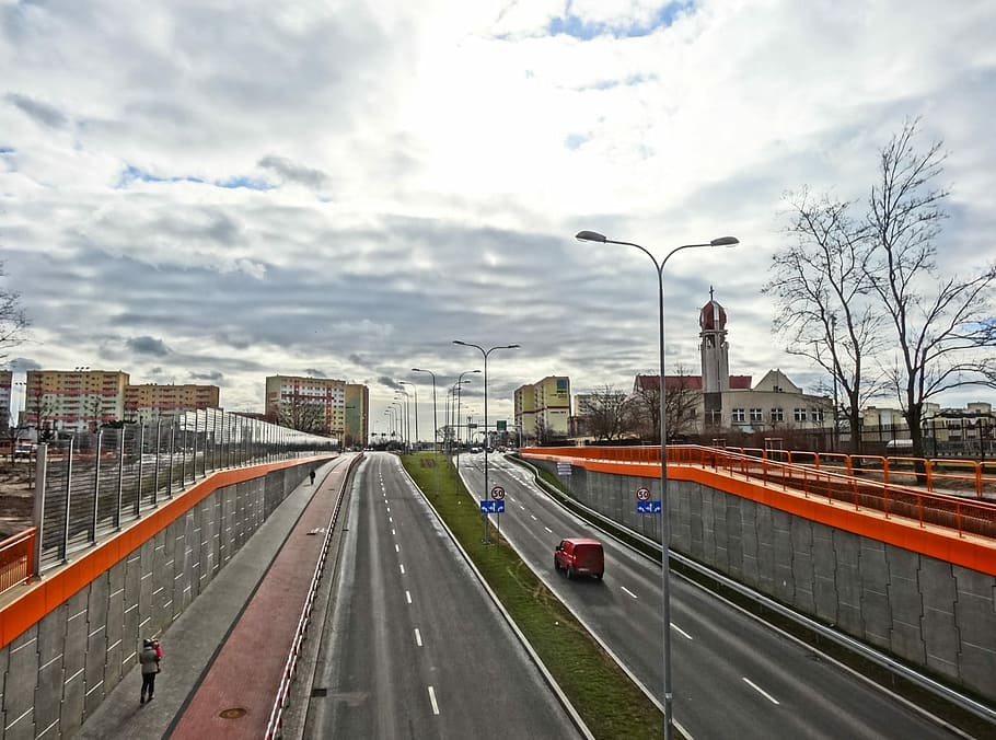 Bydgoszcz, University, Route, Street, bydgoszcz, university route, road, traffic, urban, infrastructure, transportation
