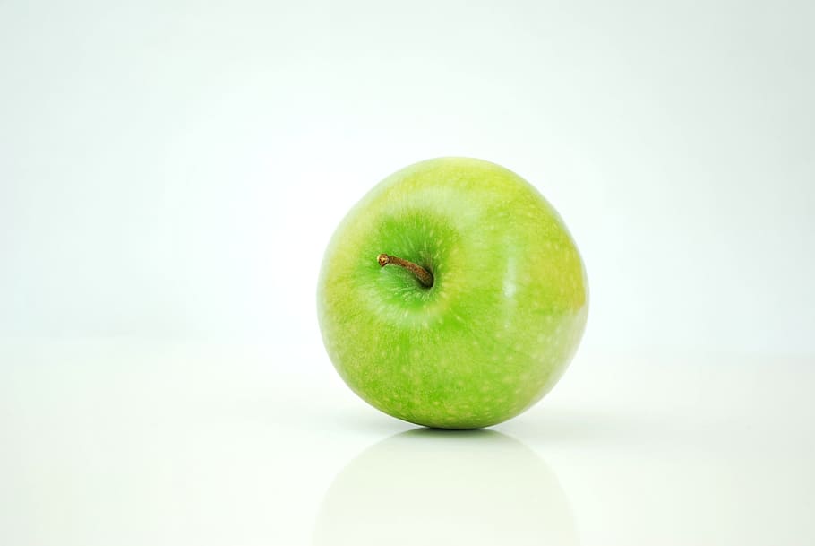 green, apple, white, background, green apple, fruit, pallet pulpwood, green food, food, apple - Fruit